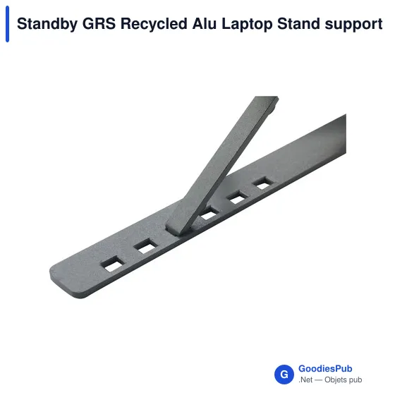 Support ordinateur portable personnalisable en aluminium recyclé - Standbyavec logo - Image 8