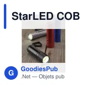 Lampe de poche personnalisable StarLED COB avec logo - Miniature 3
