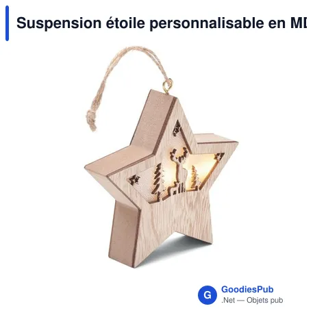 Suspension étoile personnalisable en MDF avec logo - STARLIGHT