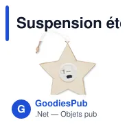 Suspension étoile personnalisable en MDF avec logo - STARLIGHT - Miniature 2