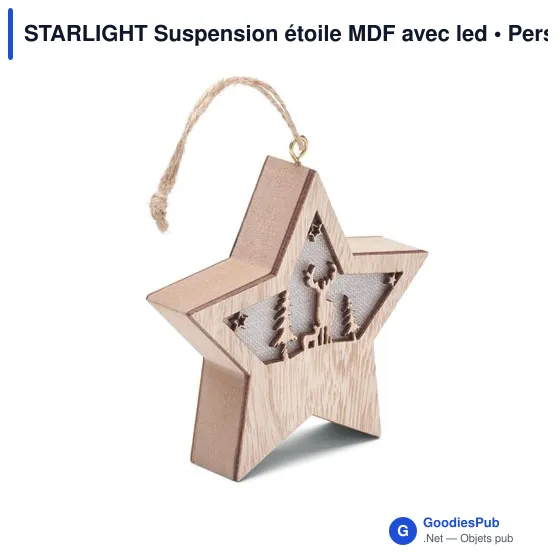 Suspension étoile personnalisable en MDF avec logo - STARLIGHT - Image 3