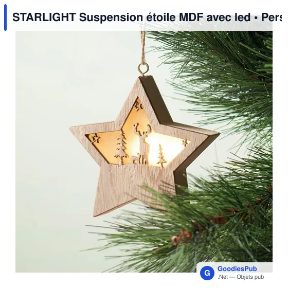 Suspension étoile personnalisable en MDF avec logo - STARLIGHT - Image 5