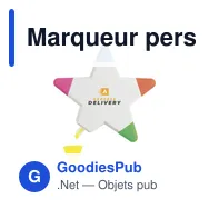 Marqueur personnalisable StarMarker avec logo - 5 couleurs fluorescentes - Miniature 1
