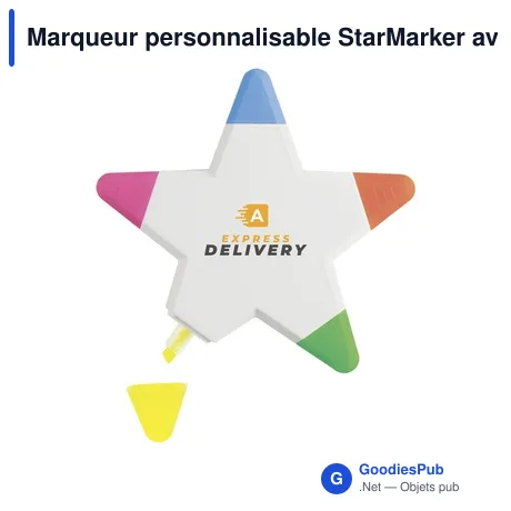 Marqueur personnalisable StarMarker avec logo - 5 couleurs fluorescentes