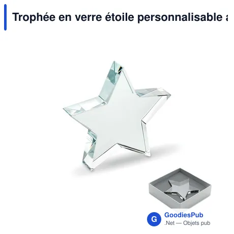 Trophée en verre étoile personnalisable avec logo - STARWARD