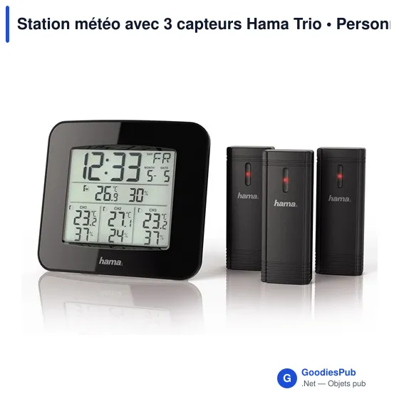 Station météo avec 3 capteurs Hama Trio - Image 1