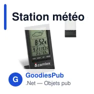 Station météo électronique personnalisable noire avec logo - Bureau - Miniature 1
