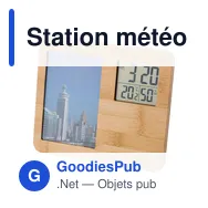 Station météo personnalisable en bambou avec logo - Colton - Miniature 2