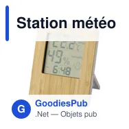 Station météo personnalisable en bambou et ABS avec logo - Piper - Miniature 2