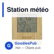 Station météo personnalisable en bambou et ABS avec logo - Piper - Miniature 4