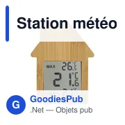 Station météo personnalisable en bambou avec logo - Lane - Miniature 1