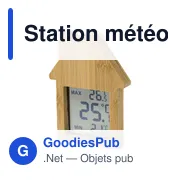Station météo personnalisable en bambou avec logo - Lane - Miniature 2
