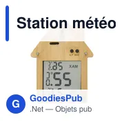 Station météo personnalisable en bambou avec logo - Lane - Miniature 3