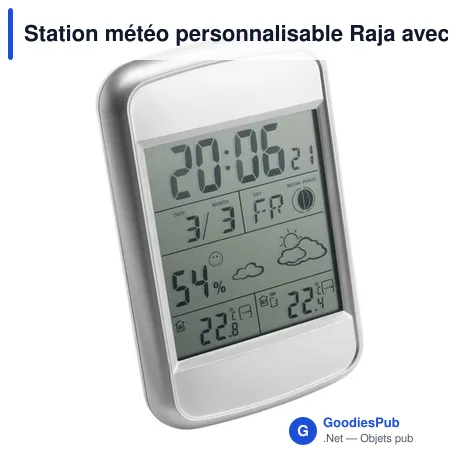 Station météo personnalisable Raja avec logo pour entreprise