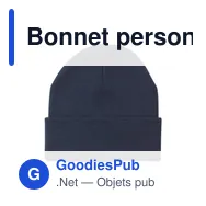Bonnet personnalisable Stavanger GRS RPET avec logo - Miniature 2