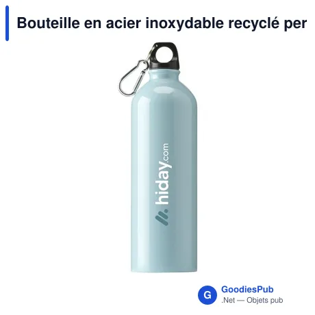 Bouteille en acier inoxydable recyclé personnalisable avec logo - SteelForce RCS 750