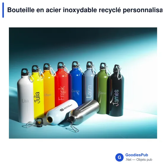 Bouteille en acier inoxydable recyclé personnalisable avec logo - SteelForce RCS 750 - Image 12