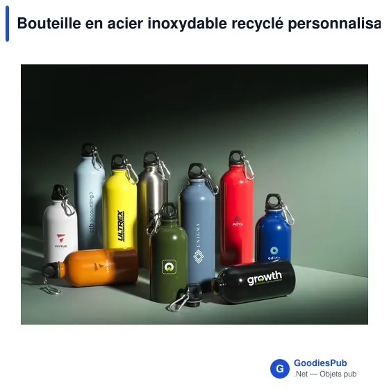 Bouteille en acier inoxydable recyclé personnalisable avec logo - SteelForce RCS 750 - Image 5