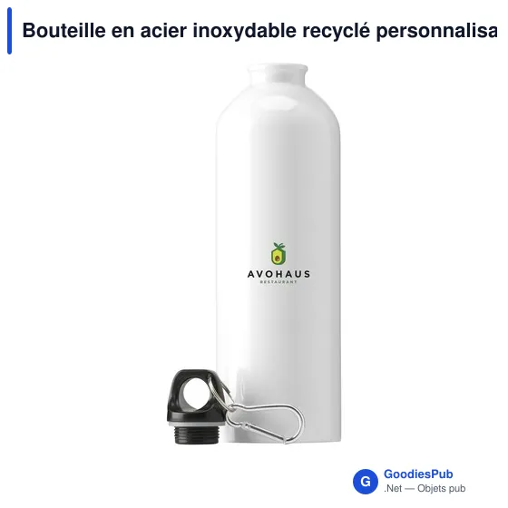 Bouteille en acier inoxydable recyclé personnalisable avec logo - SteelForce RCS 750 - Image 7
