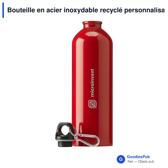 Bouteille en acier inoxydable recyclé personnalisable avec logo - SteelForce RCS 750 - Image 10