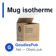 Mug isotherme personnalisable en acier inoxydable recyclé - SteelMug RCSavec logo - Miniature 2