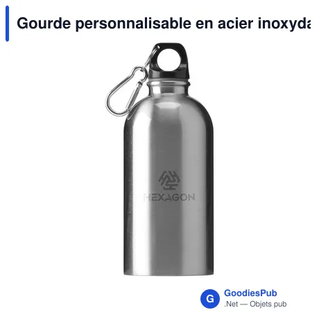 Gourde personnalisable en acier inoxydable recyclé avec logo - SteelSport RCS
