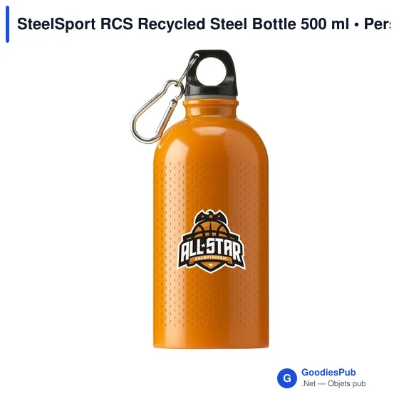 Gourde personnalisable en acier inoxydable recyclé avec logo - SteelSport RCS - Image 11