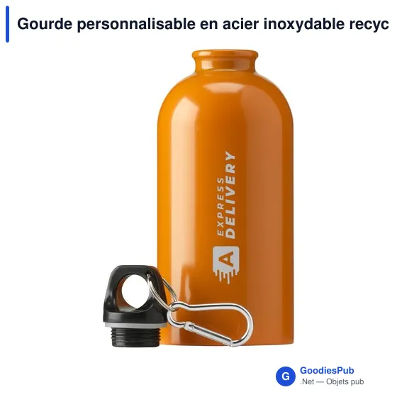 Gourde personnalisable en acier inoxydable recyclé avec logo - SteelSport RCS - Image 12