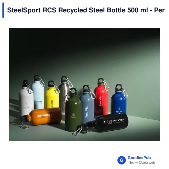 Gourde personnalisable en acier inoxydable recyclé avec logo - SteelSport RCS - Image 4