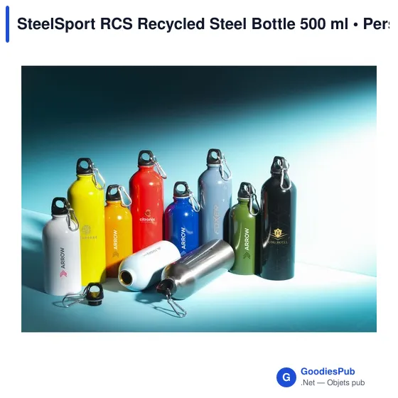 Gourde personnalisable en acier inoxydable recyclé avec logo - SteelSport RCS - Image 5