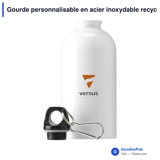 Gourde personnalisable en acier inoxydable recyclé avec logo - SteelSport RCS - Image 7