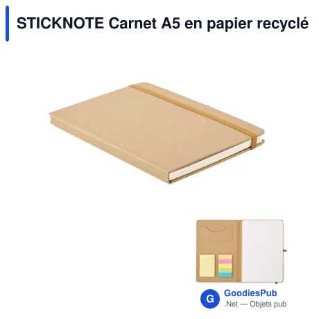 STICKNOTE Carnet A5 en papier recyclé