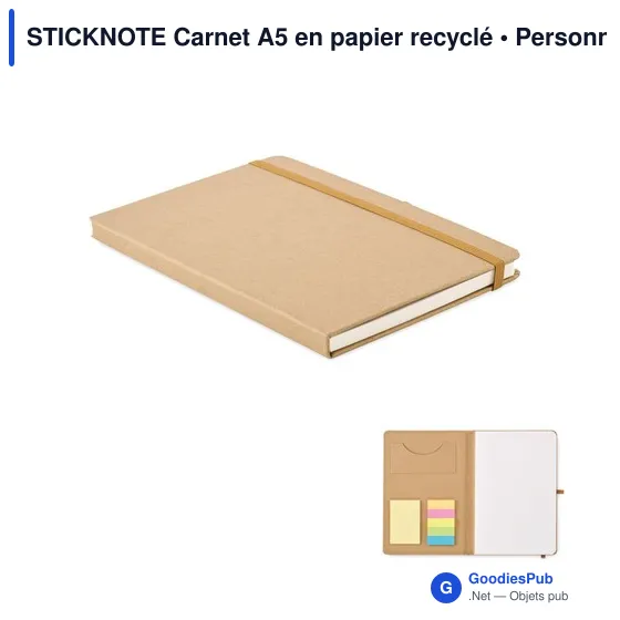 STICKNOTE Carnet A5 en papier recyclé - Image 1