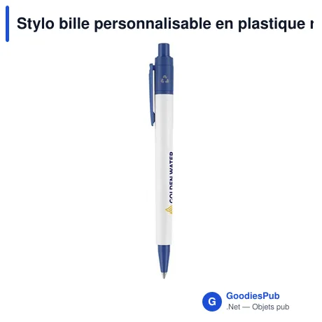 Stylo bille personnalisable en plastique recyclé avec logo - Stilolinea Baron 03