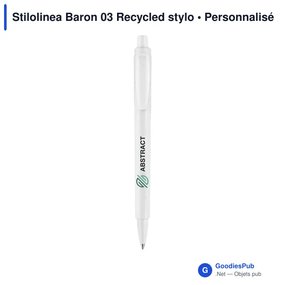 Stylo bille personnalisable en plastique recyclé avec logo - Stilolinea Baron 03 - Image 8