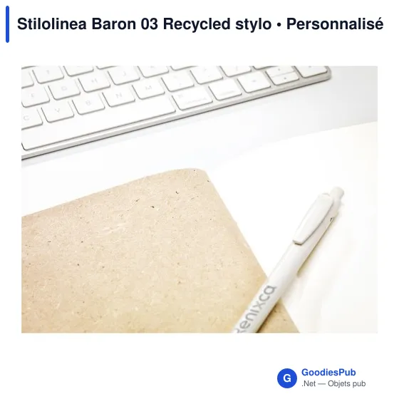 Stylo bille personnalisable en plastique recyclé avec logo - Stilolinea Baron 03 - Image 10