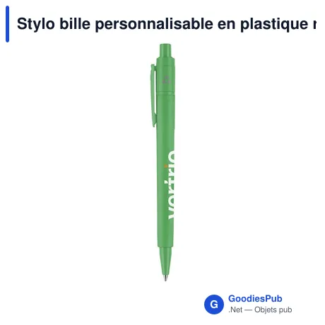 Stylo bille personnalisable en plastique recyclé avec logo - Stilolinea Baron 03