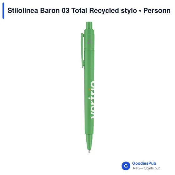 Stylo bille personnalisable en plastique recyclé avec logo - Stilolinea Baron 03 - Image 1