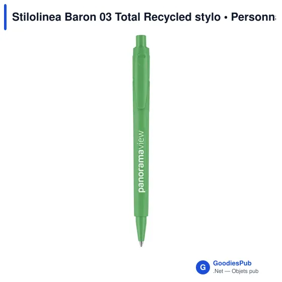 Stylo bille personnalisable en plastique recyclé avec logo - Stilolinea Baron 03 - Image 3