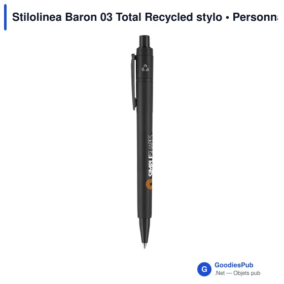 Stylo bille personnalisable en plastique recyclé avec logo - Stilolinea Baron 03 - Image 4