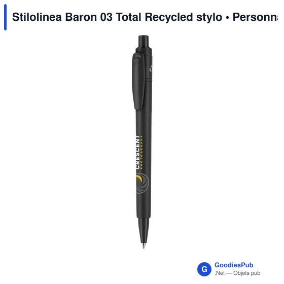 Stylo bille personnalisable en plastique recyclé avec logo - Stilolinea Baron 03 - Image 5