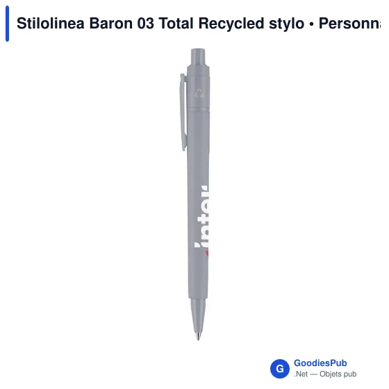 Stylo bille personnalisable en plastique recyclé avec logo - Stilolinea Baron 03 - Image 7