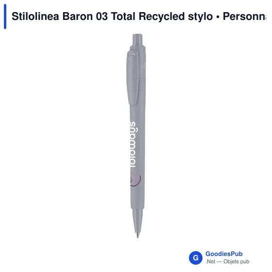 Stylo bille personnalisable en plastique recyclé avec logo - Stilolinea Baron 03 - Image 8