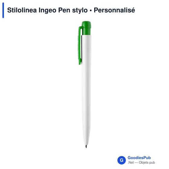 Stylo bille personnalisable en PLA Ingeo avec logo - Stilolinea - Image 1