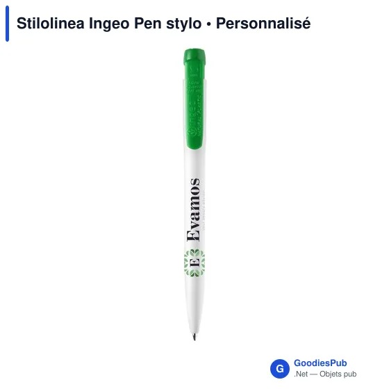 Stylo bille personnalisable en PLA Ingeo avec logo - Stilolinea - Image 3