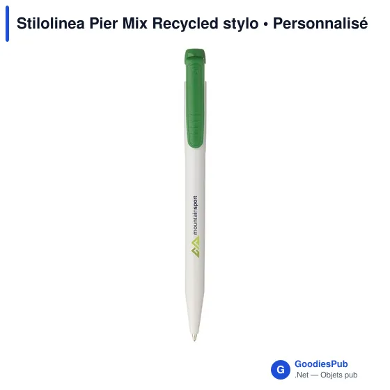 Stylo bille personnalisable en ABS recyclé avec logo - Stilolinea Pier Mix - Image 2