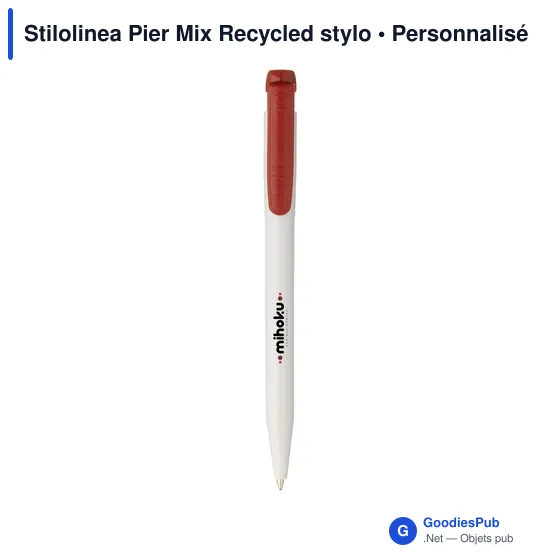 Stylo bille personnalisable en ABS recyclé avec logo - Stilolinea Pier Mix - Image 3