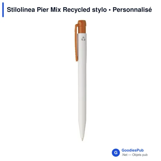 Stylo bille personnalisable en ABS recyclé avec logo - Stilolinea Pier Mix - Image 7