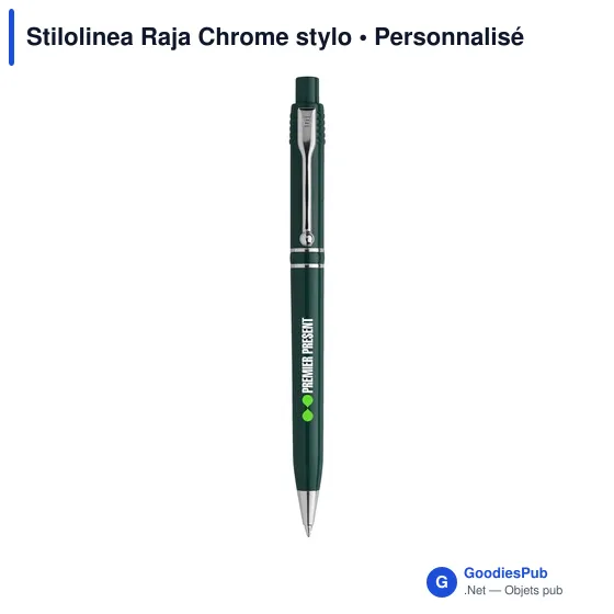 Stylo bille personnalisable Stilolinea Raja Chrome avec logo - Image 4