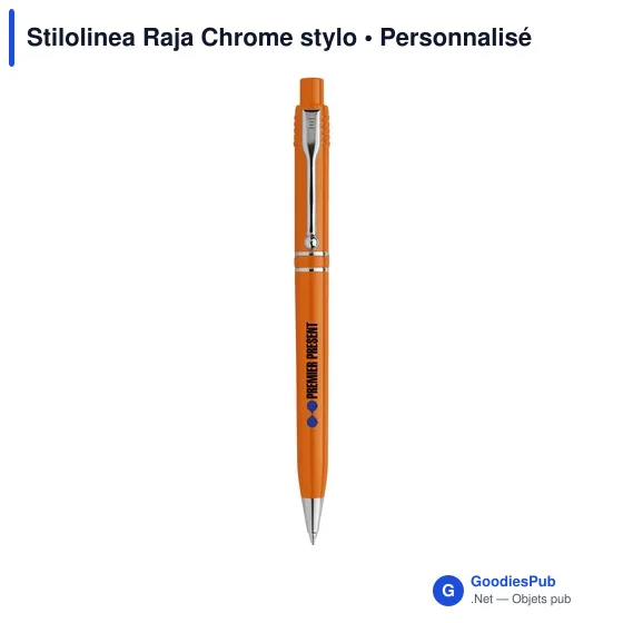 Stylo bille personnalisable Stilolinea Raja Chrome avec logo - Image 5